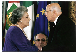 Anna e il presidente della Repubblica Giorgio Napolitano